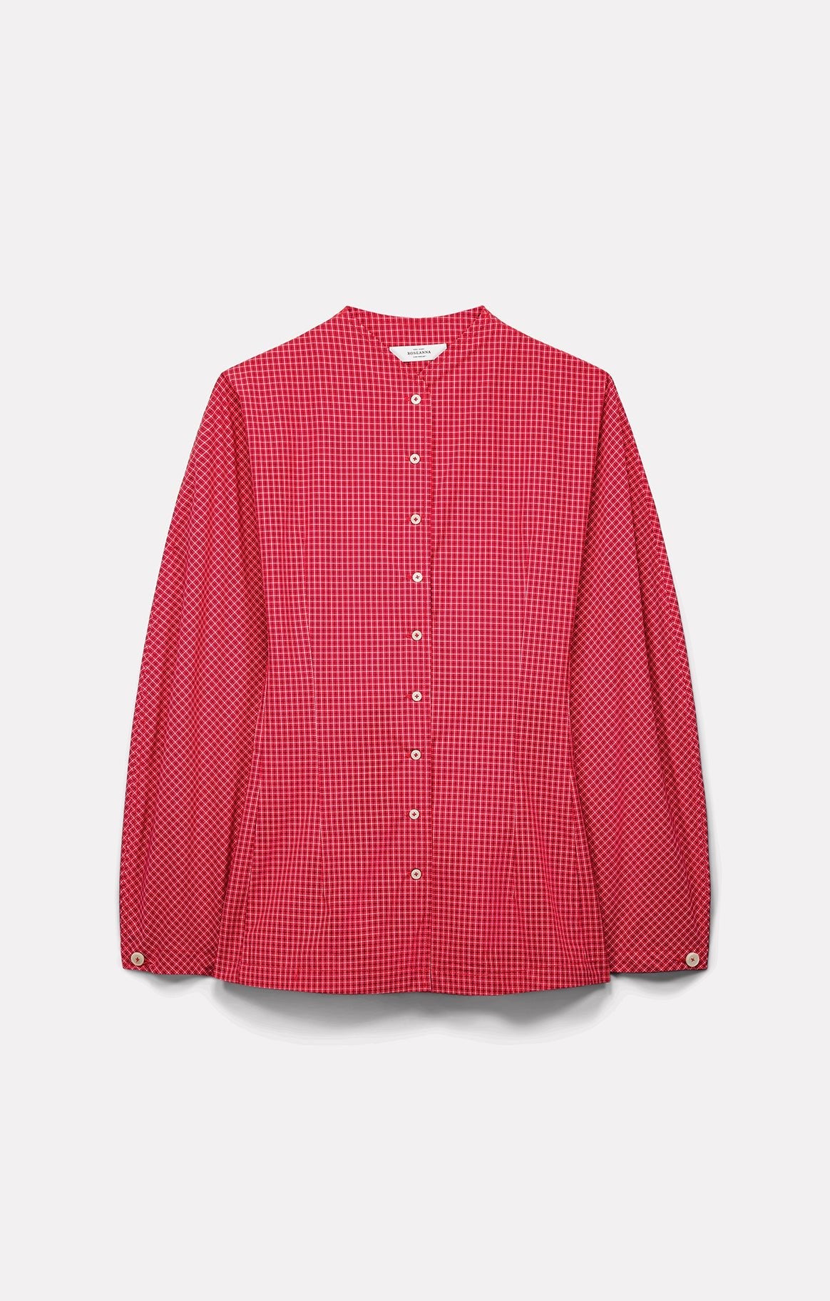 CHEMISE CINTRÉE CHARLENE EN COTON ROUGE - ROSEANNA