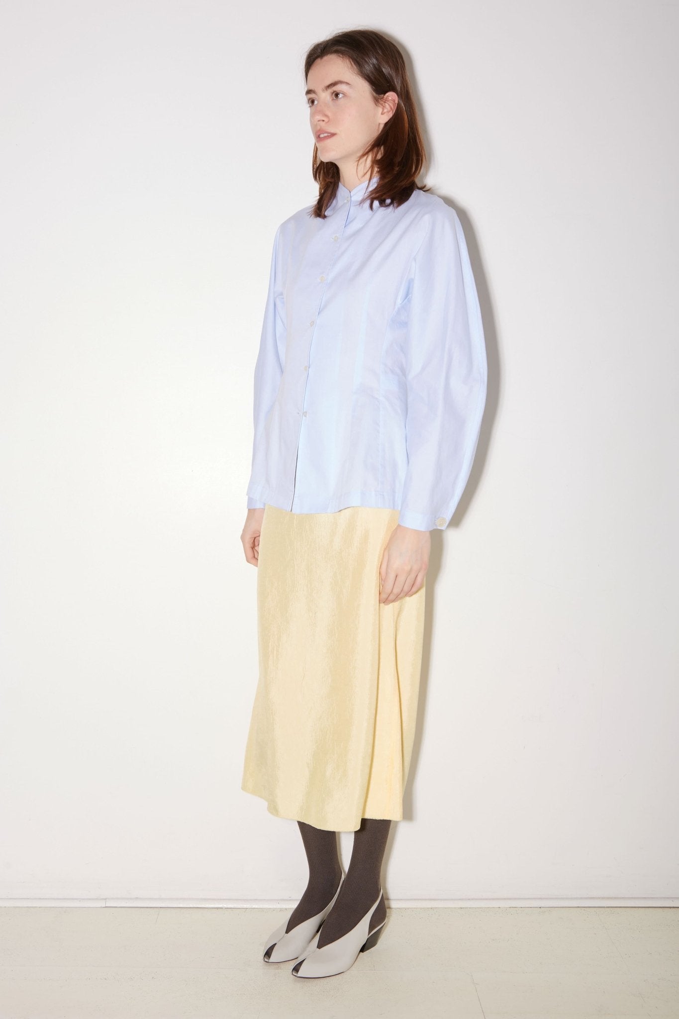 CHEMISE CINTRÉE CHARLENE EN POPELINE BLEU - ROSEANNA