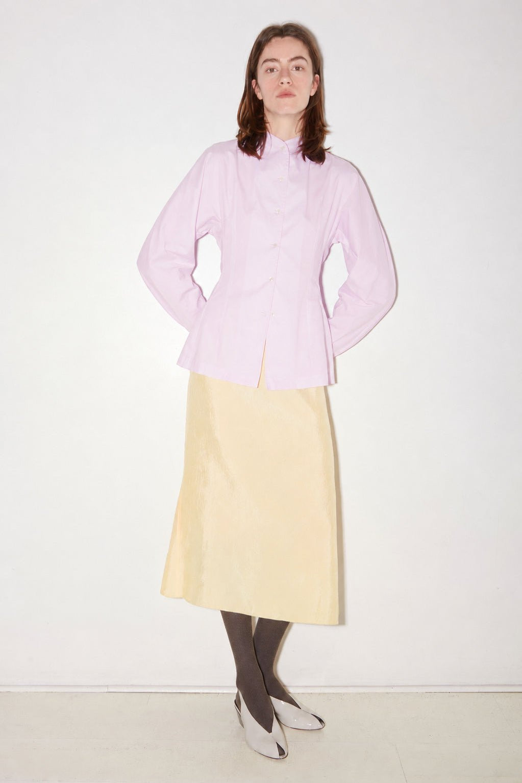 CHEMISE CINTRÉE CHARLENE EN POPELINE ROSE - ROSEANNA