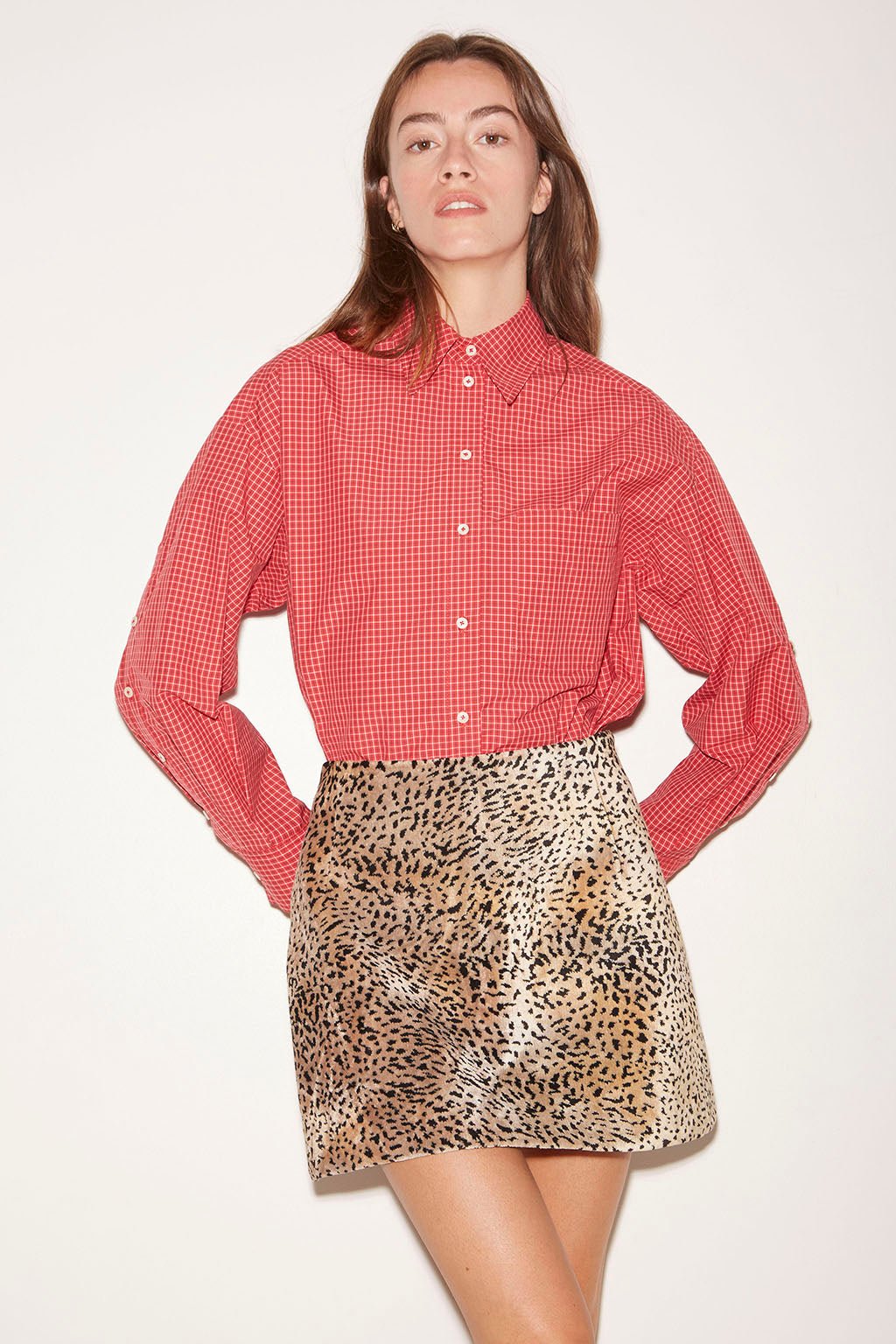 CHEMISE FIRST EN COTON ROUGE - ROSEANNA