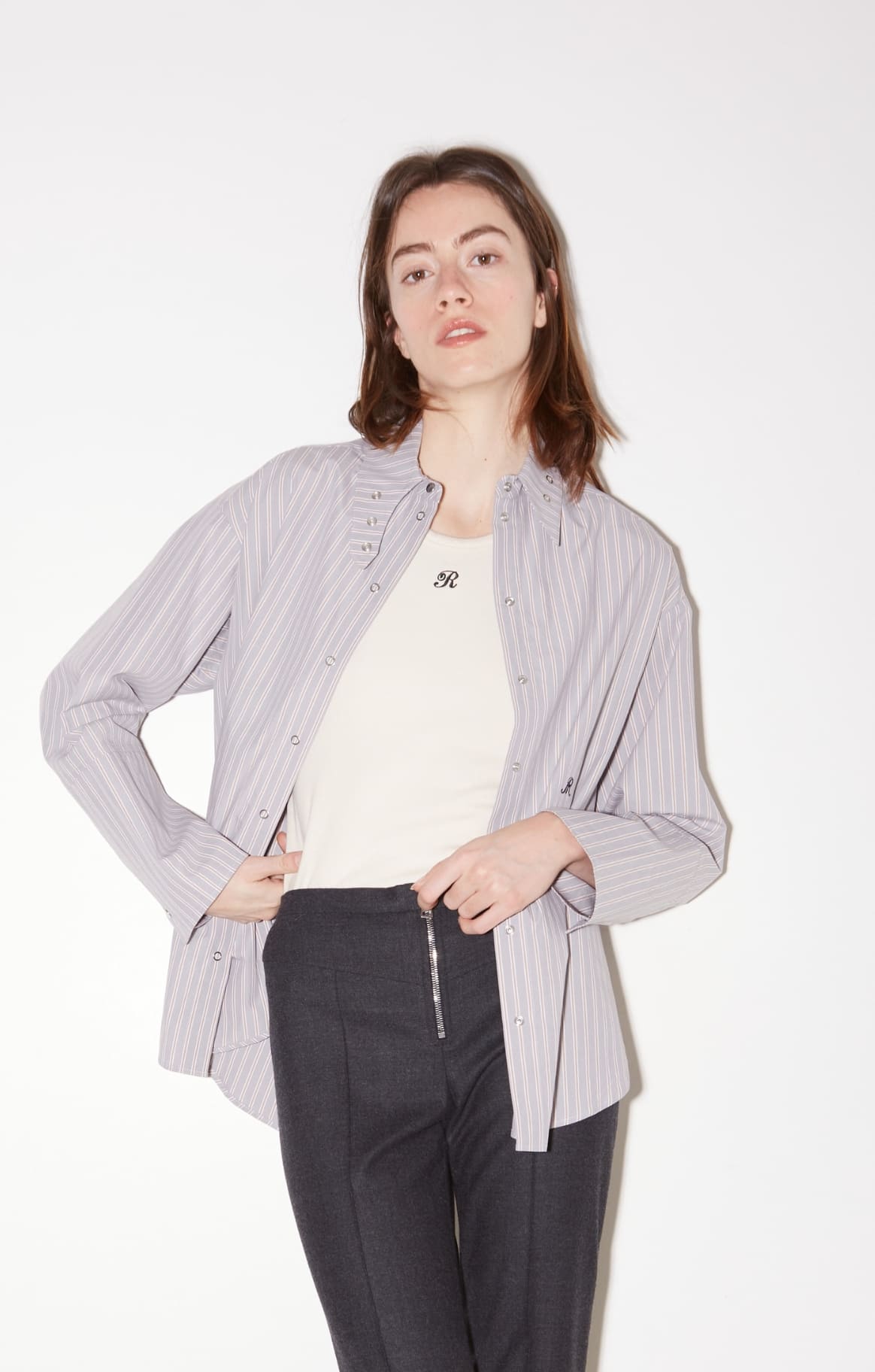 chemises ally roma - geometrique perle - ROSEANNA