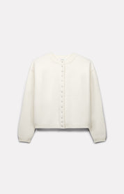 GILET TINOS EN LAINE MÉRINOS IVOIRE - ROSEANNA