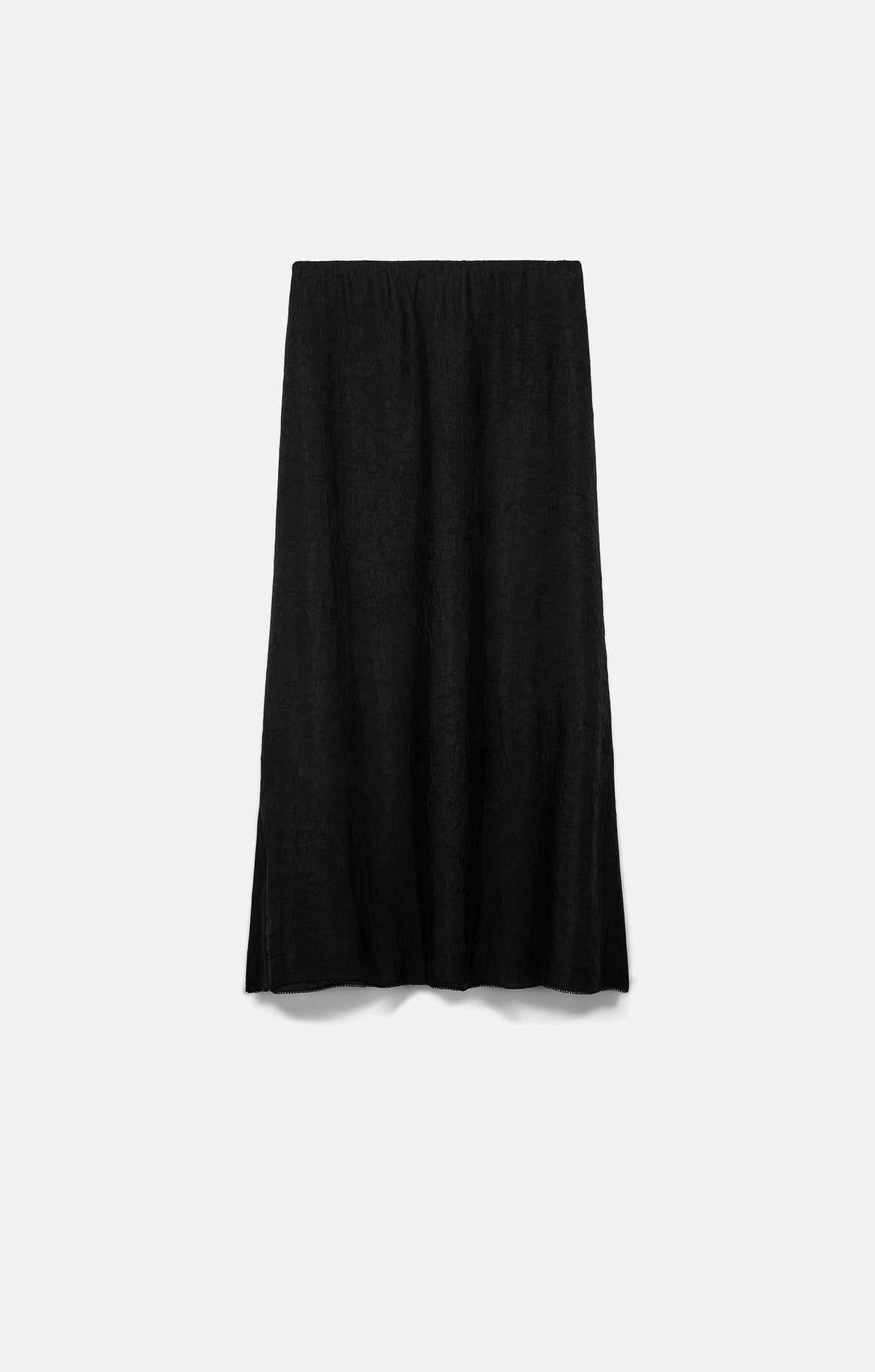 JUPE MIDI ROSIE EN SATIN D'ACÉTATE CHARBON - ROSEANNA