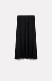 JUPE MIDI ROSIE EN SATIN D'ACÉTATE CHARBON - ROSEANNA