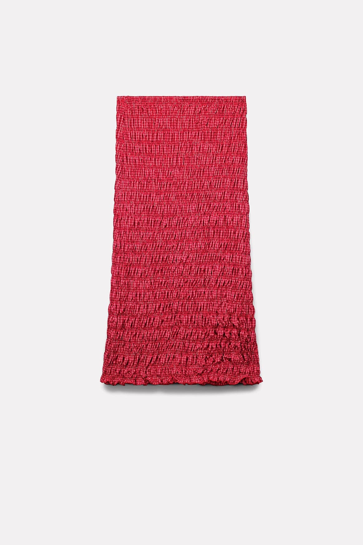 JUPE SMOCKÉE IDA EN COTON ROUGE - ROSEANNA