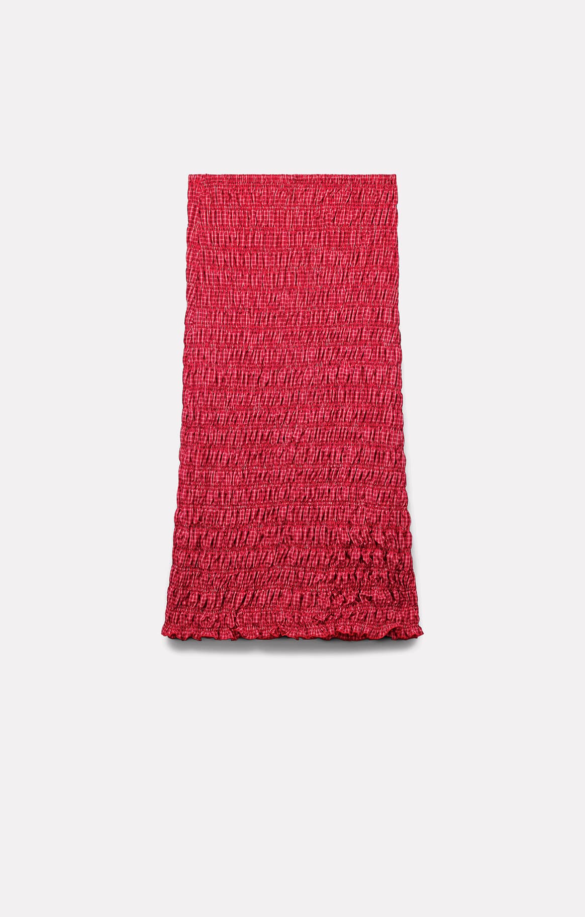 JUPE SMOCKÉE IDA EN COTON ROUGE - ROSEANNA