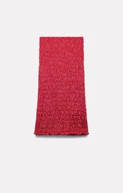 JUPE SMOCKÉE IDA EN COTON ROUGE - ROSEANNA