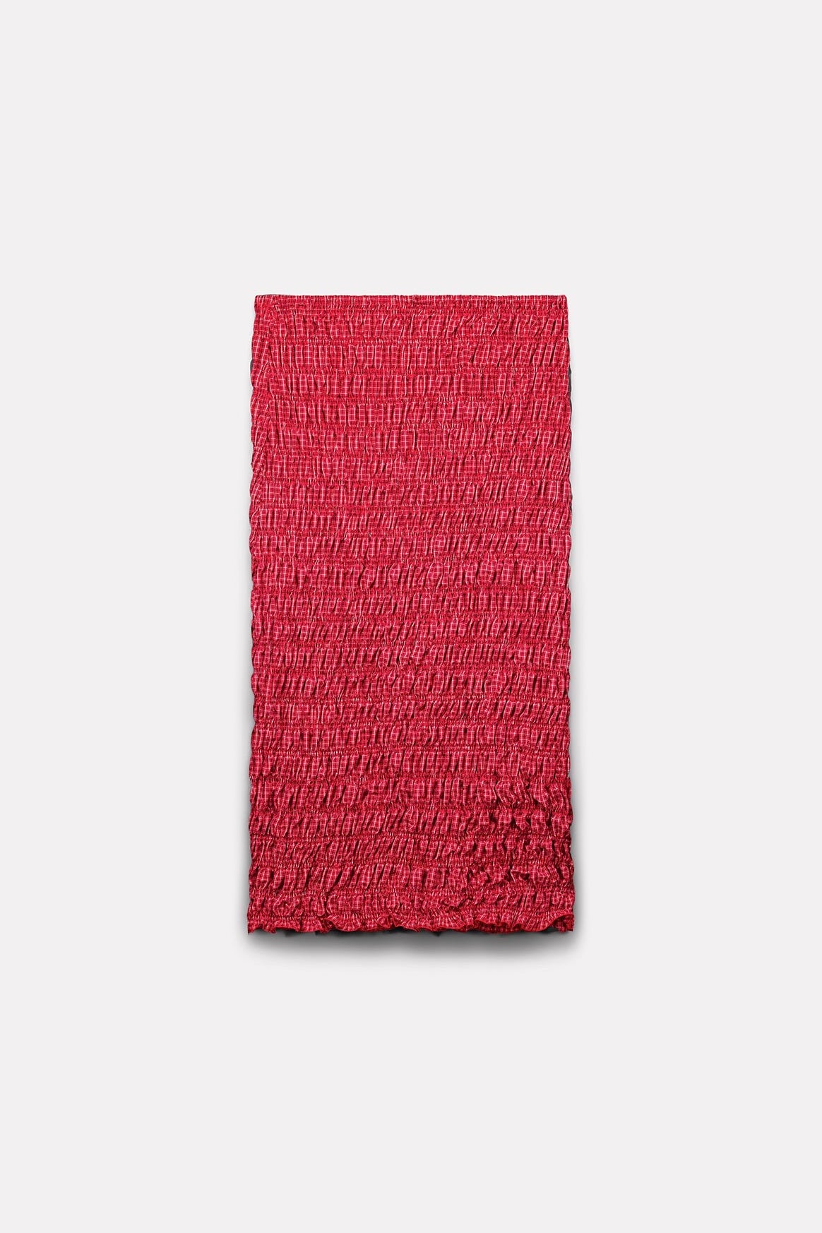 JUPE SMOCKÉE IDA EN COTON ROUGE - ROSEANNA