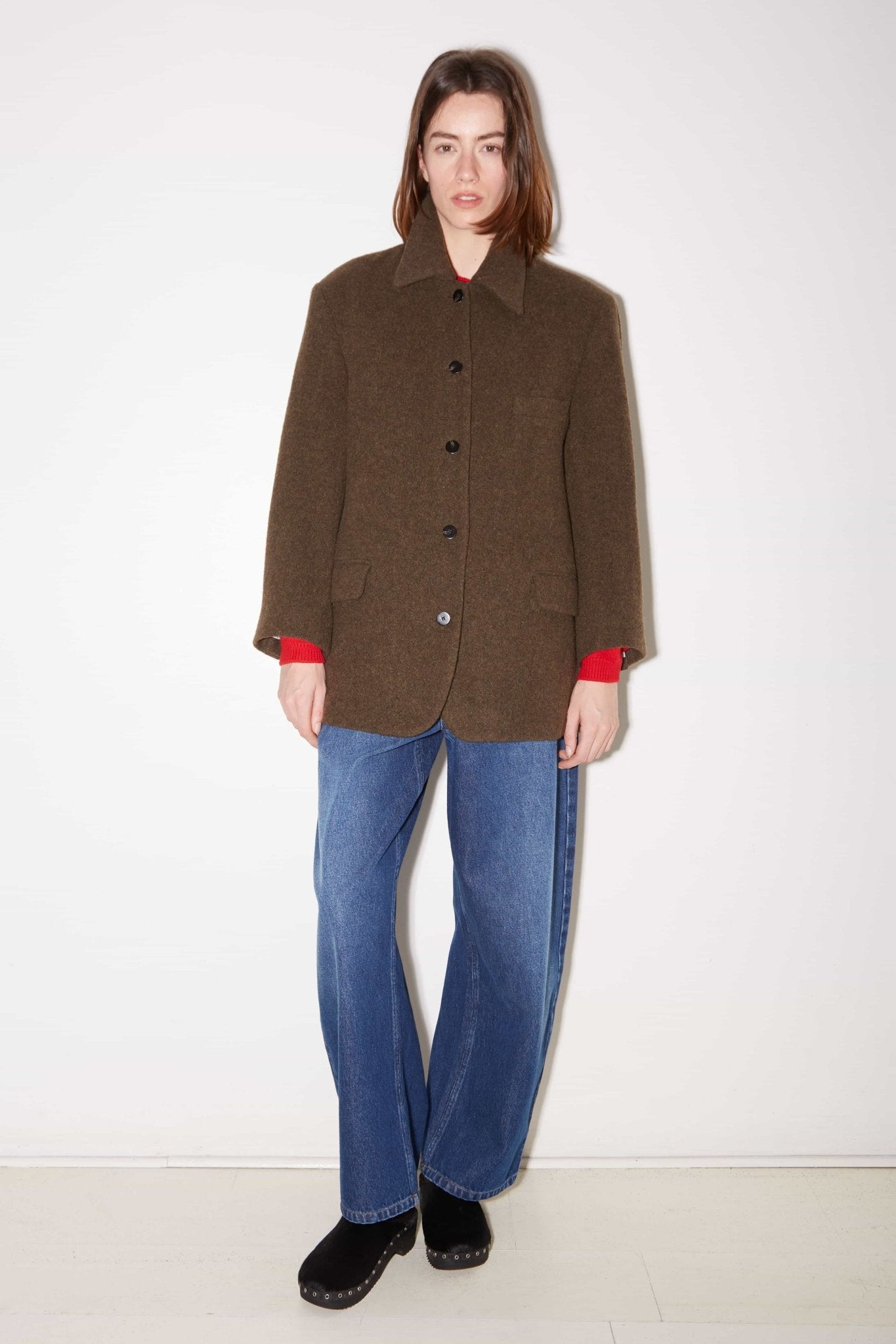 MANTEAU COURT LENY EN LAINE COOKIE - ROSEANNA