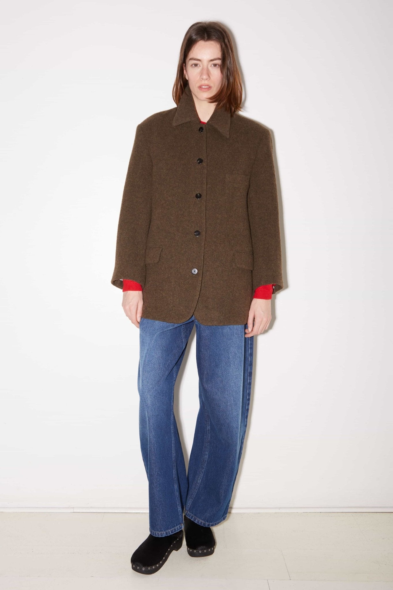 MANTEAU COURT LENY EN LAINE COOKIE - ROSEANNA