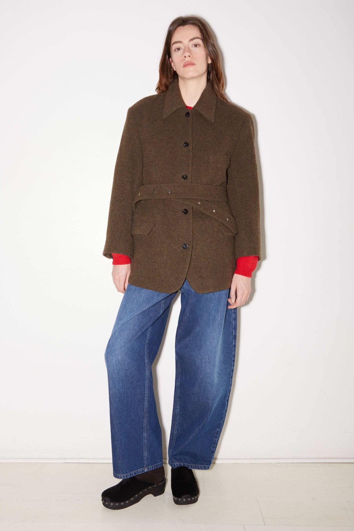 MANTEAU COURT LENY EN LAINE COOKIE - ROSEANNA