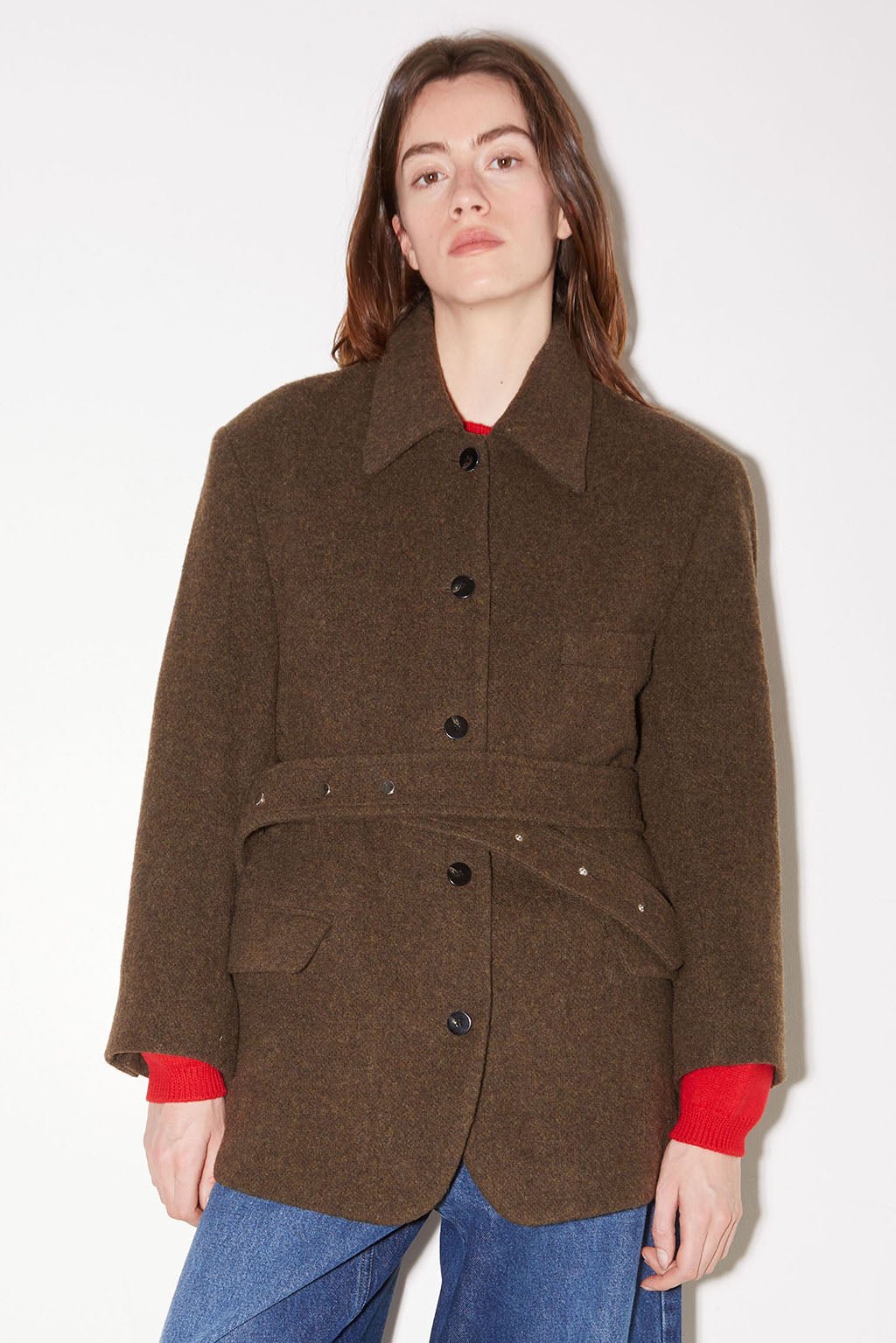 MANTEAU COURT LENY EN LAINE COOKIE - ROSEANNA