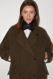 MANTEAU LONG DUNDEE EN LAINE COOKIE - ROSEANNA