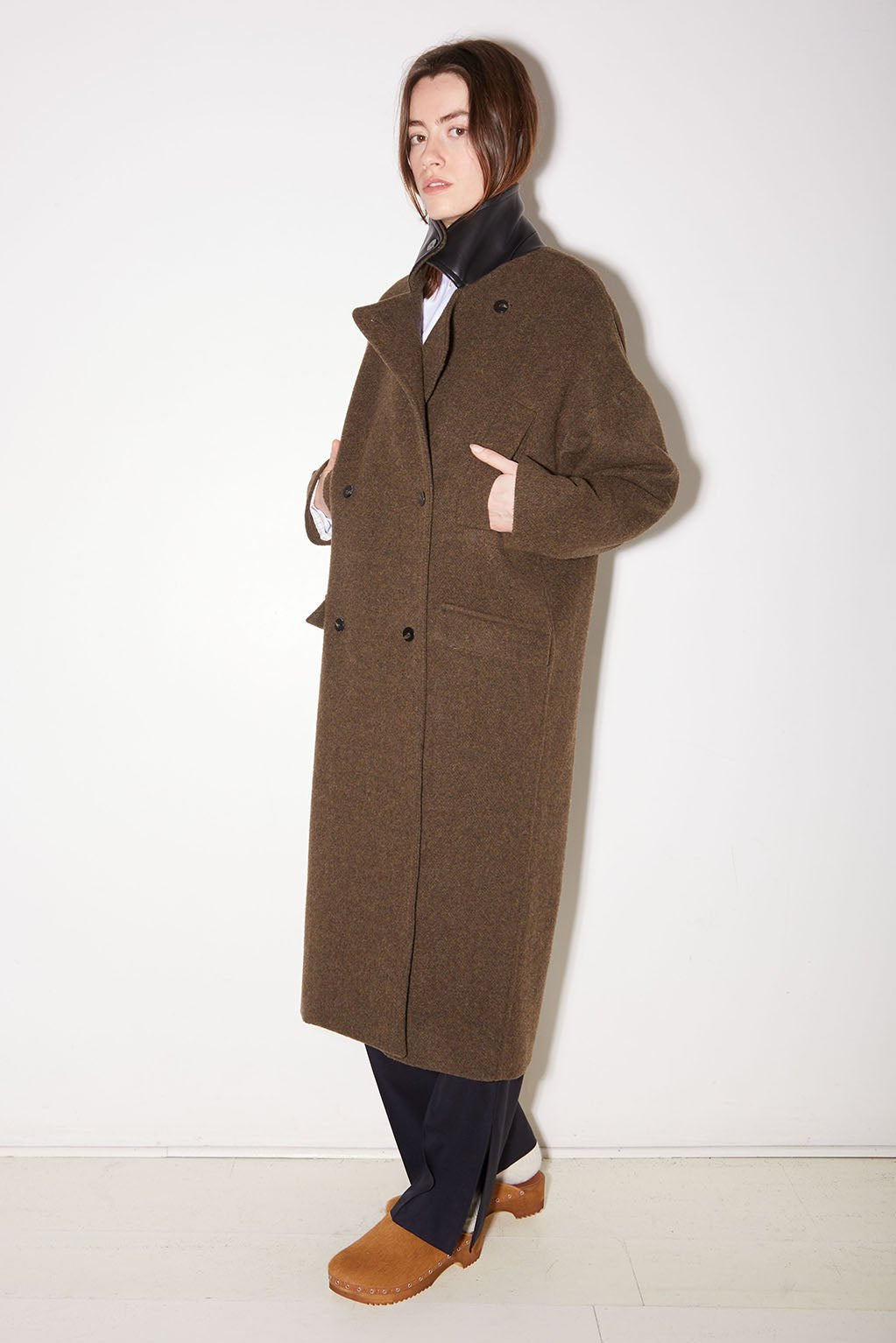 MANTEAU LONG DUNDEE EN LAINE COOKIE - ROSEANNA