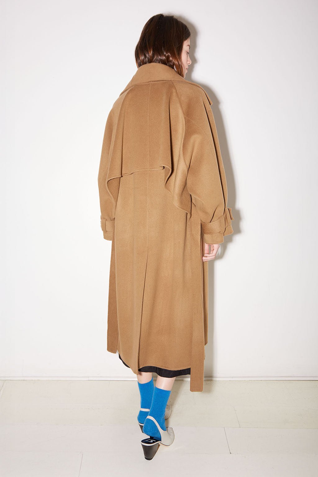 MANTEAU LONG SWAN EN LAINE BEIGE - ROSEANNA