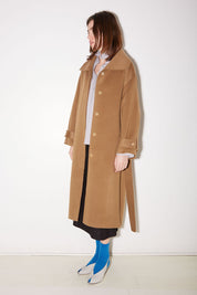 MANTEAU LONG SWAN EN LAINE BEIGE - ROSEANNA