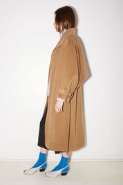 MANTEAU LONG SWAN EN LAINE BEIGE - ROSEANNA