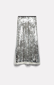 PINK SILVER SEQUIN SKIRT