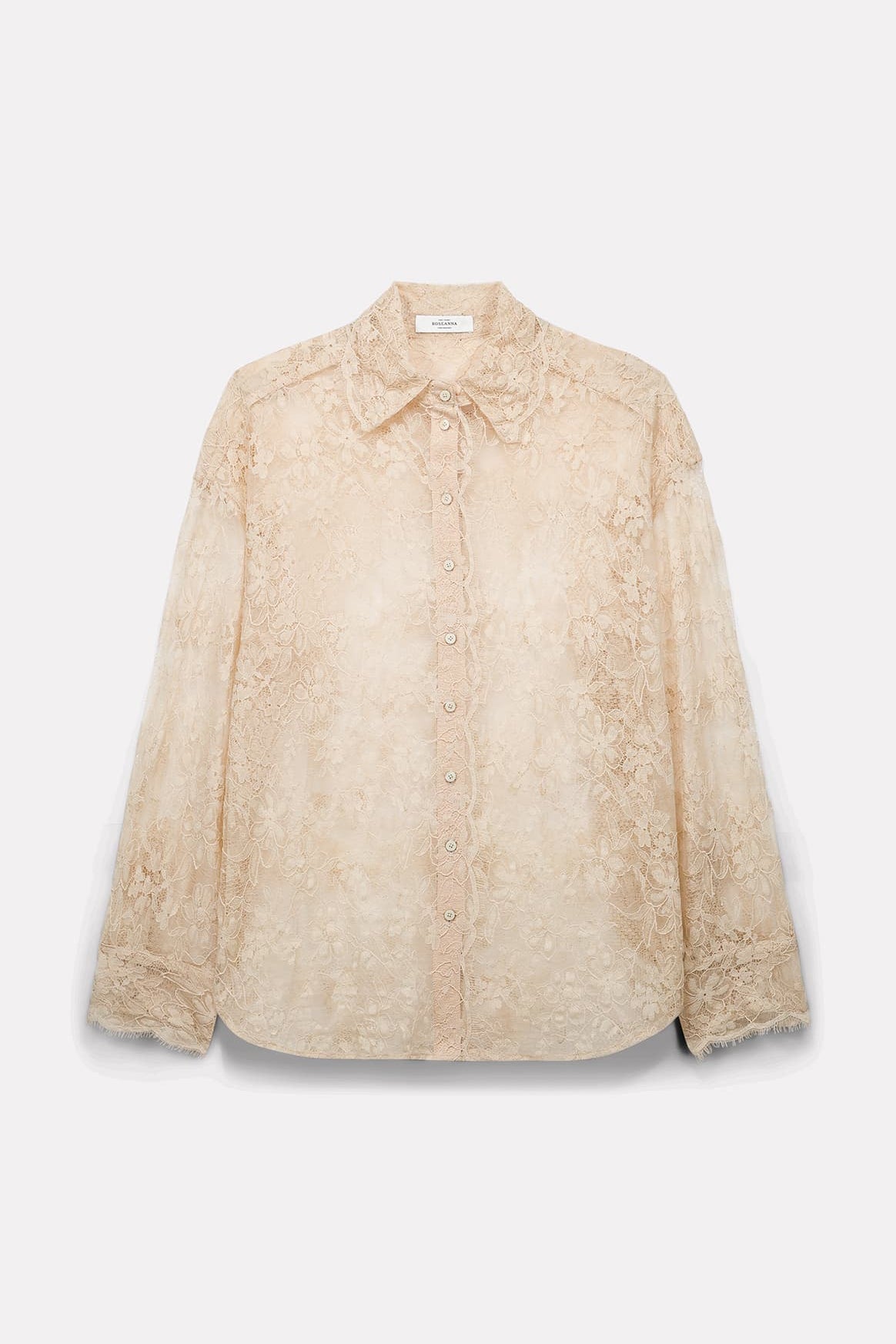 CHEMISE TISH EN DENTELLE CRAIE - ROSEANNA