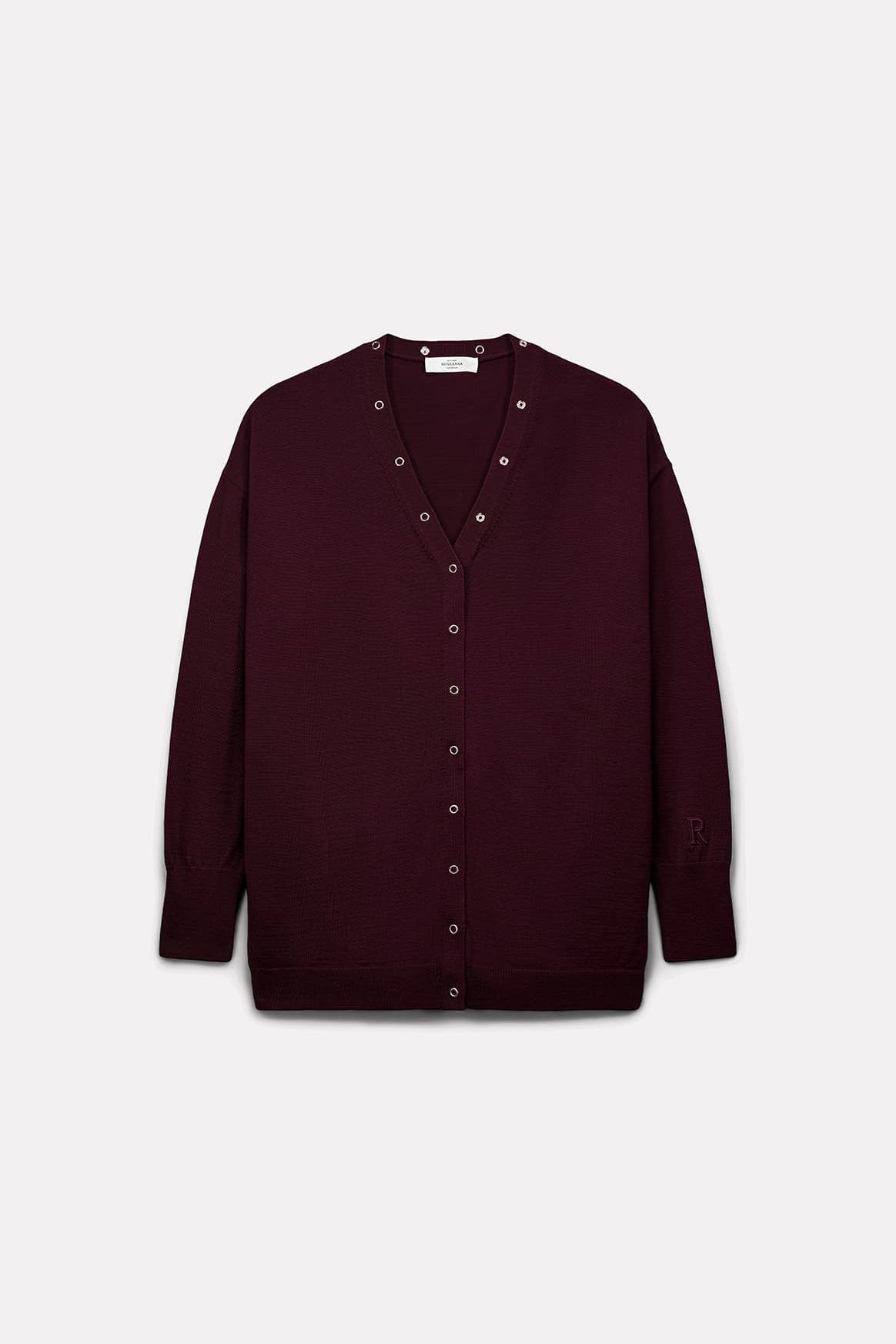 GILET LUCIA EN LAINE MÉRINOS BORDEAUX - ROSEANNA