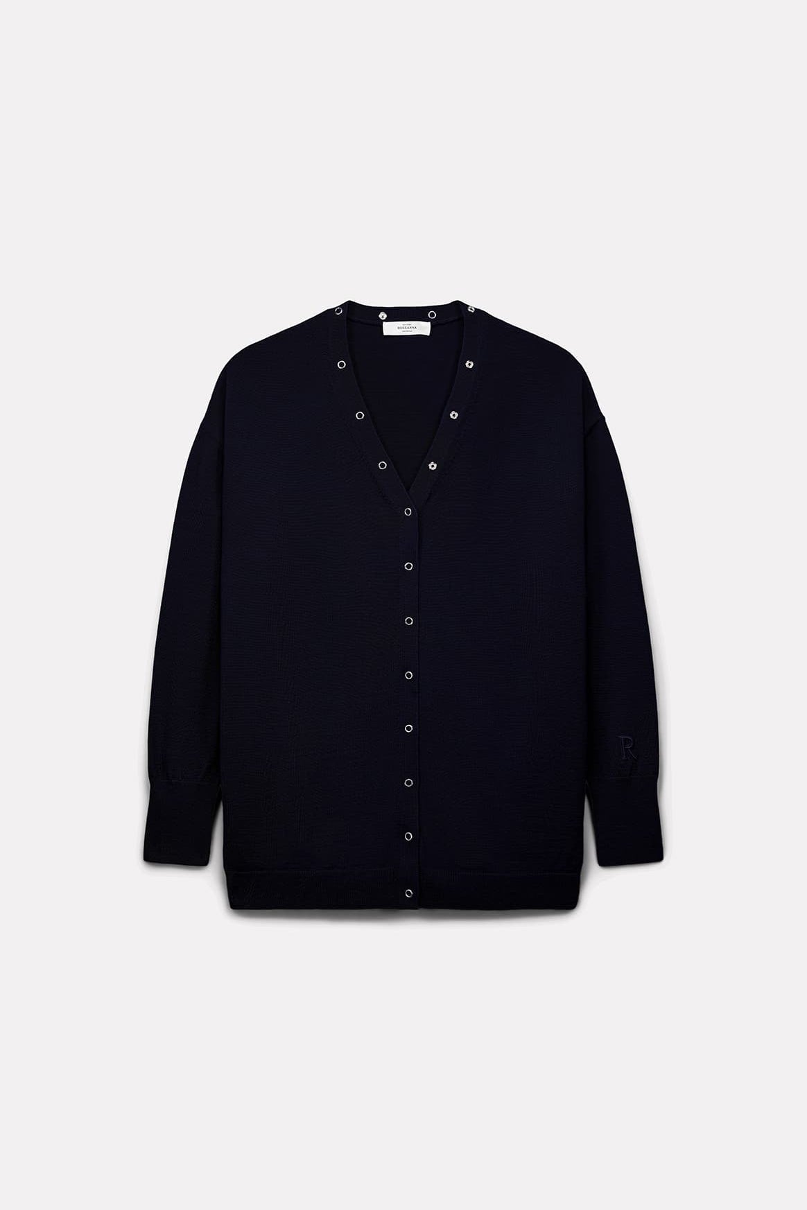 GILET LUCIA EN LAINE MÉRINOS NAVY - ROSEANNA