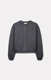 GILET TINOS EN LAINE MÉRINOS SMOKE - ROSEANNA