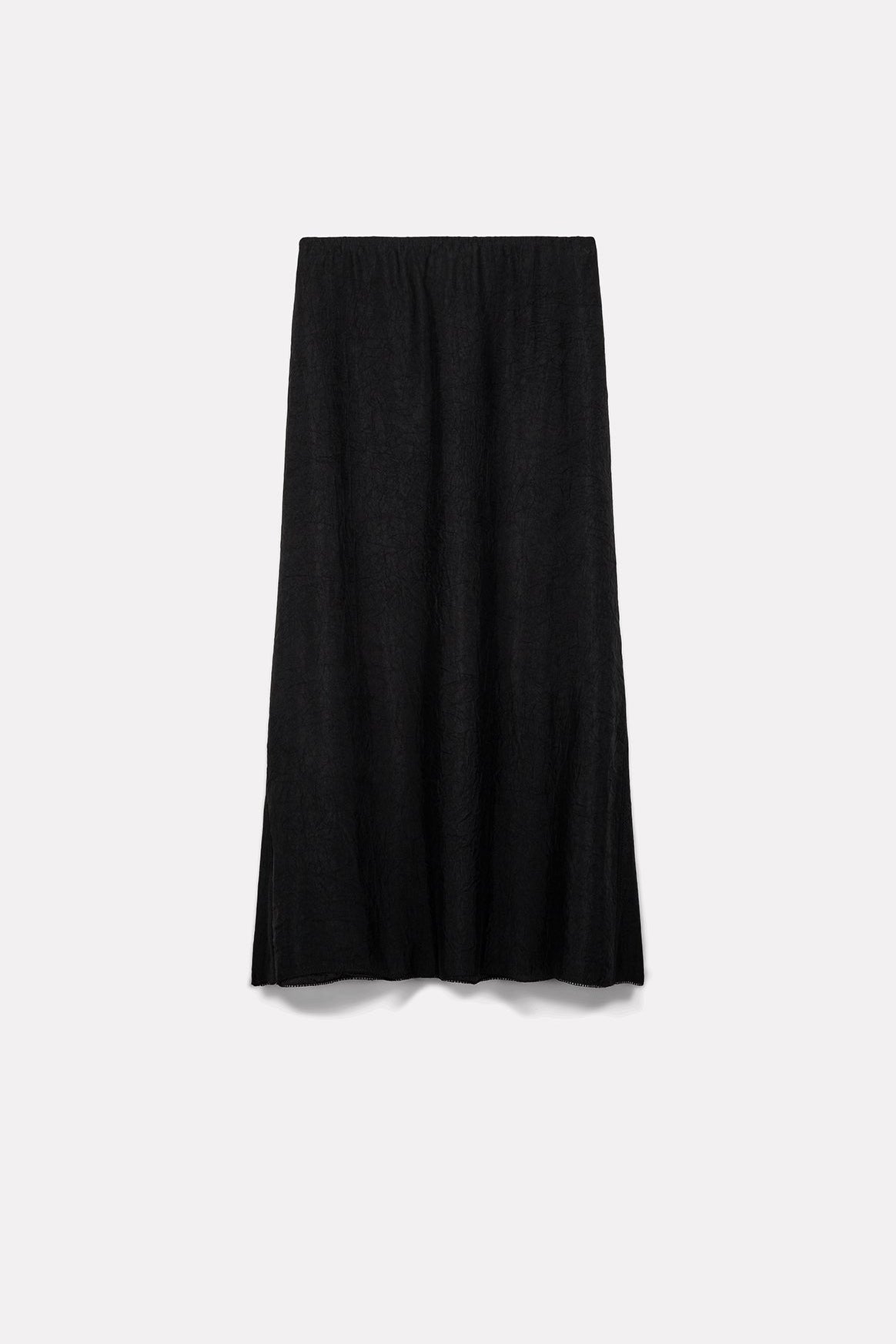 JUPE MIDI ROSIE EN SATIN D'ACÉTATE CHARBON - ROSEANNA