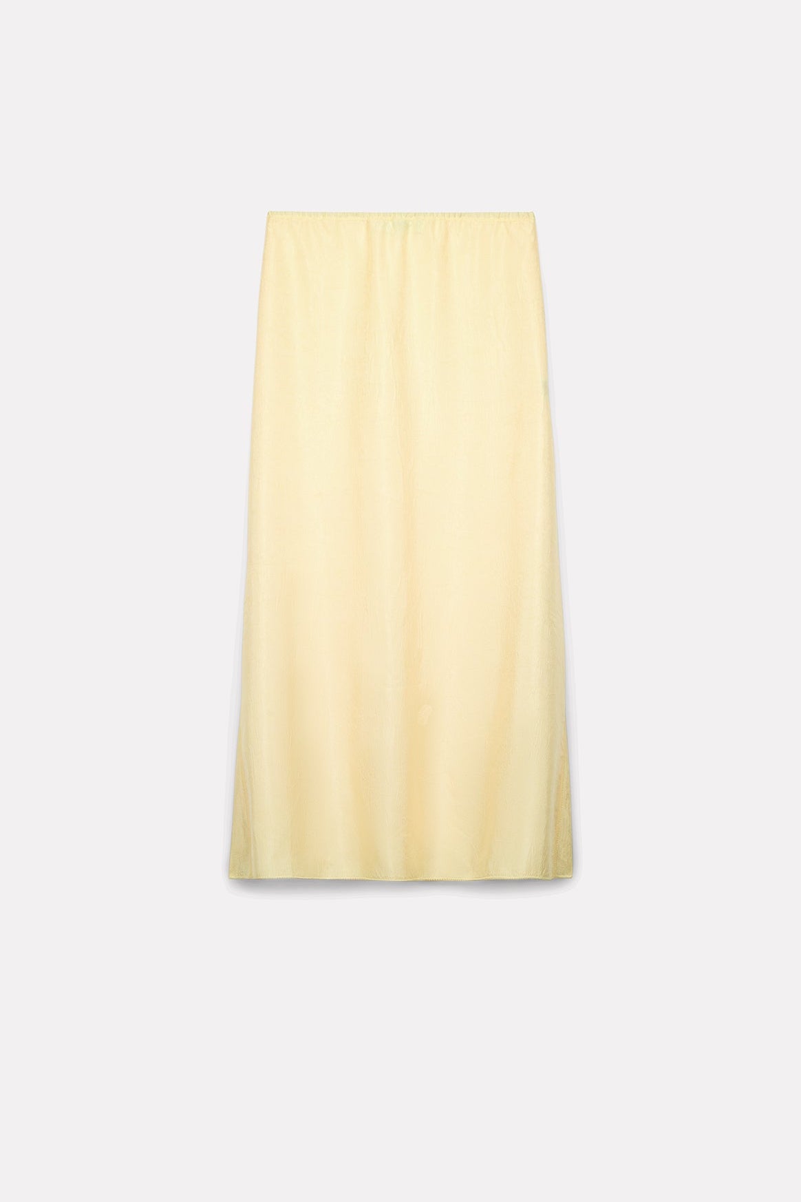 JUPE MIDI ROSIE EN SATIN D'ACÉTATE JAUNE - ROSEANNA