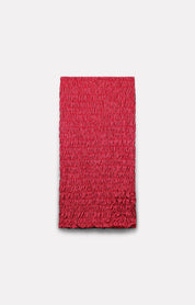 JUPE SMOCKÉE IDA EN COTON ROUGE - ROSEANNA