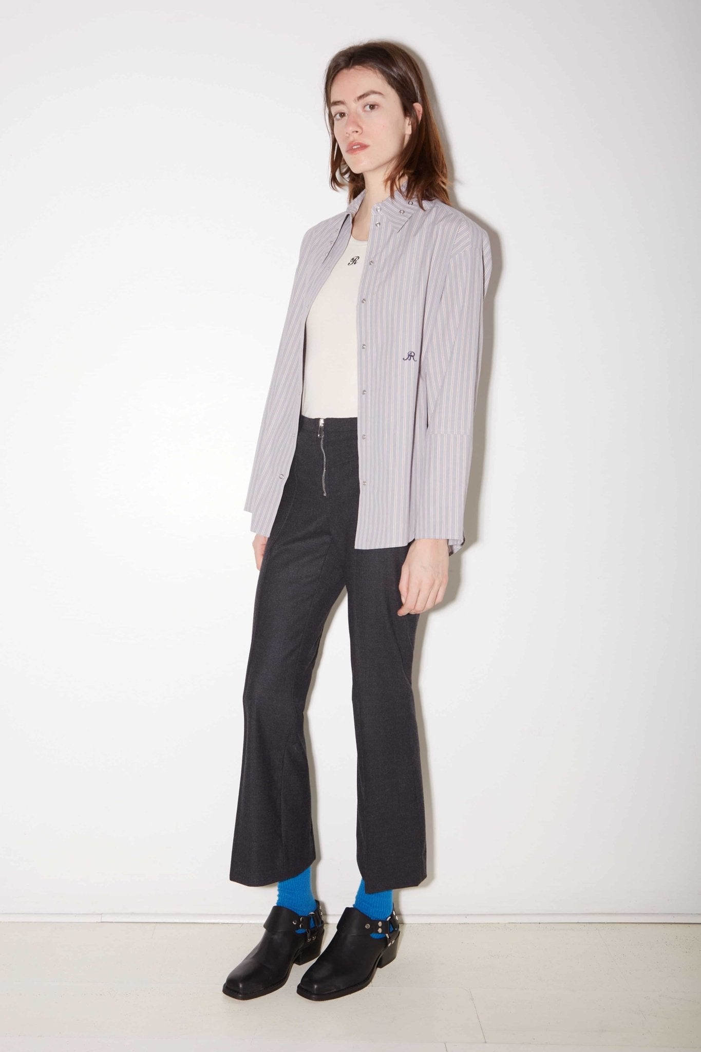 PANTALON DEAL EN LAINE ANTHRACITE - ROSEANNA