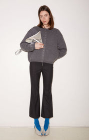 pantalon deal flanelle - uni anthracite - ROSEANNA