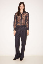 PANTALON DROIT BABE EN LAINE NAVY - ROSEANNA