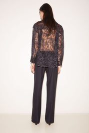 PANTALON DROIT BABE EN LAINE NAVY - ROSEANNA
