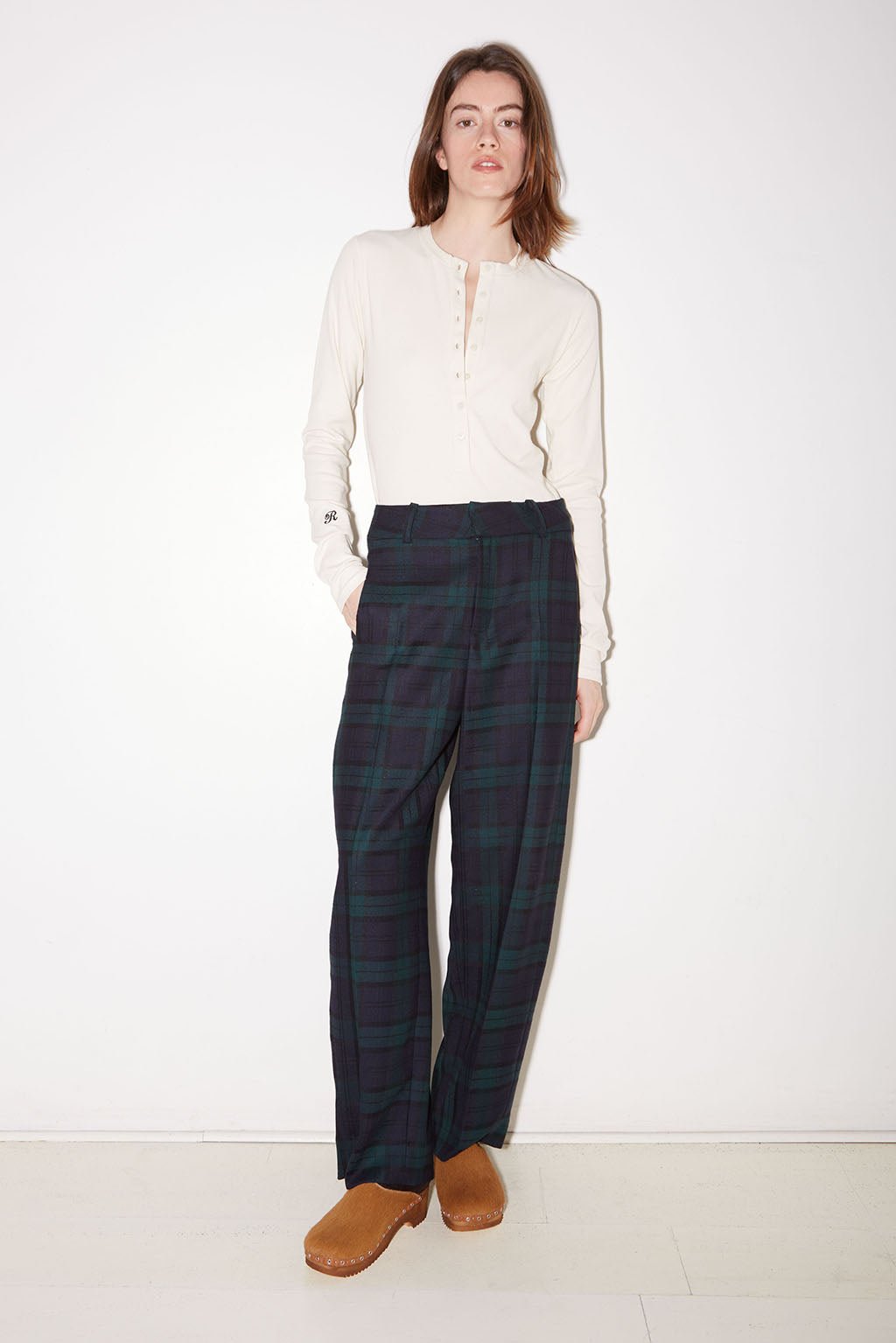 PANTALON LOU EN LAINE TARTAN - ROSEANNA