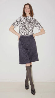 BERMUDA LEE EN SATIN FROISSÉ NAVY