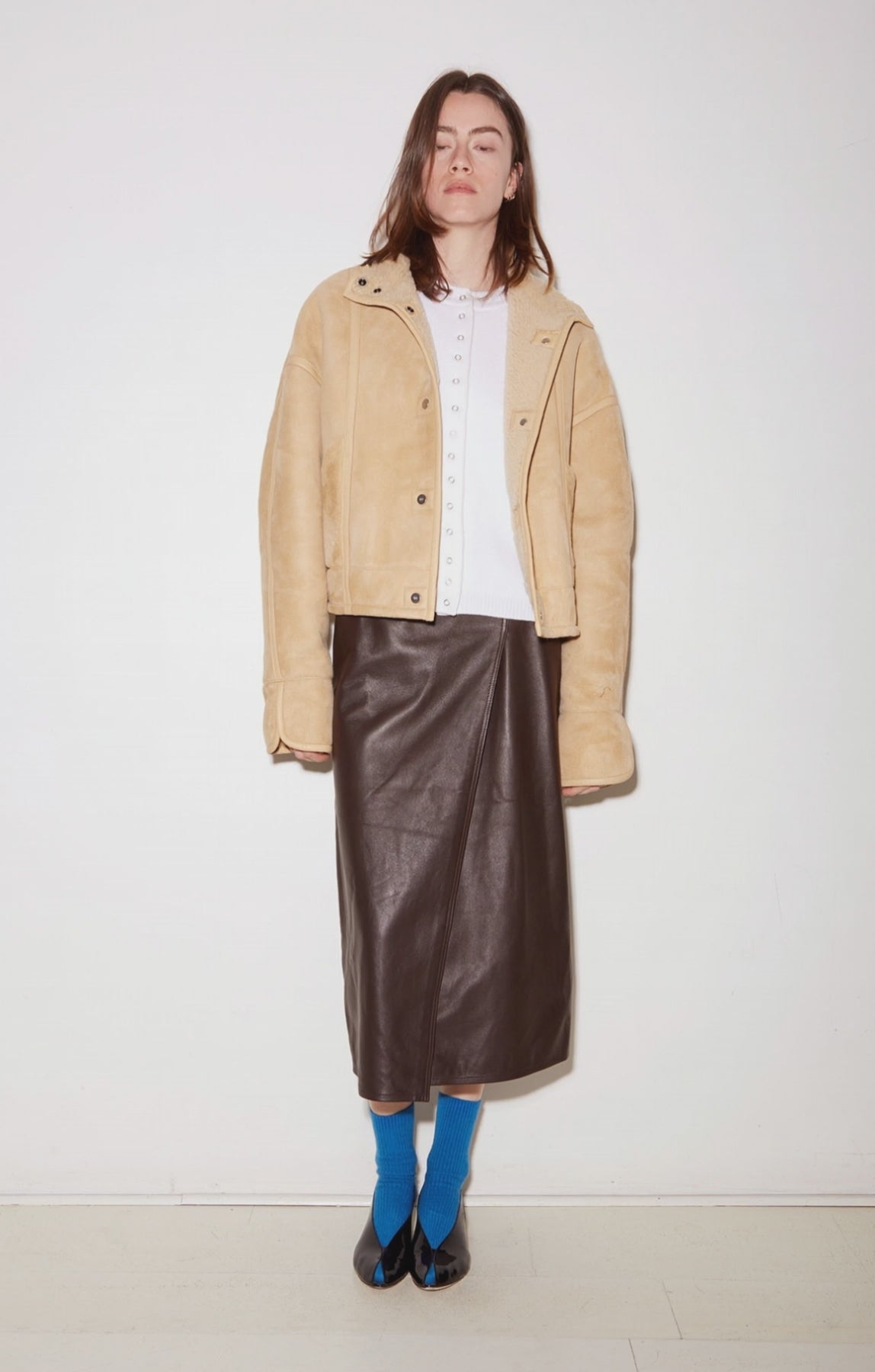 iria shearling wool-lined - beige leather