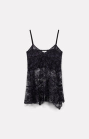 TOP À BRETELLES LATTE EN DENTELLE NAVY - ROSEANNA