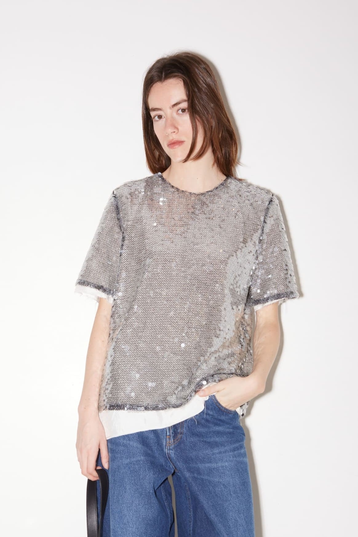 top martial midnight - glitter silver - ROSEANNA