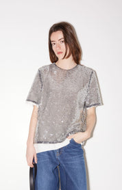 top martial midnight - glitter silver - ROSEANNA