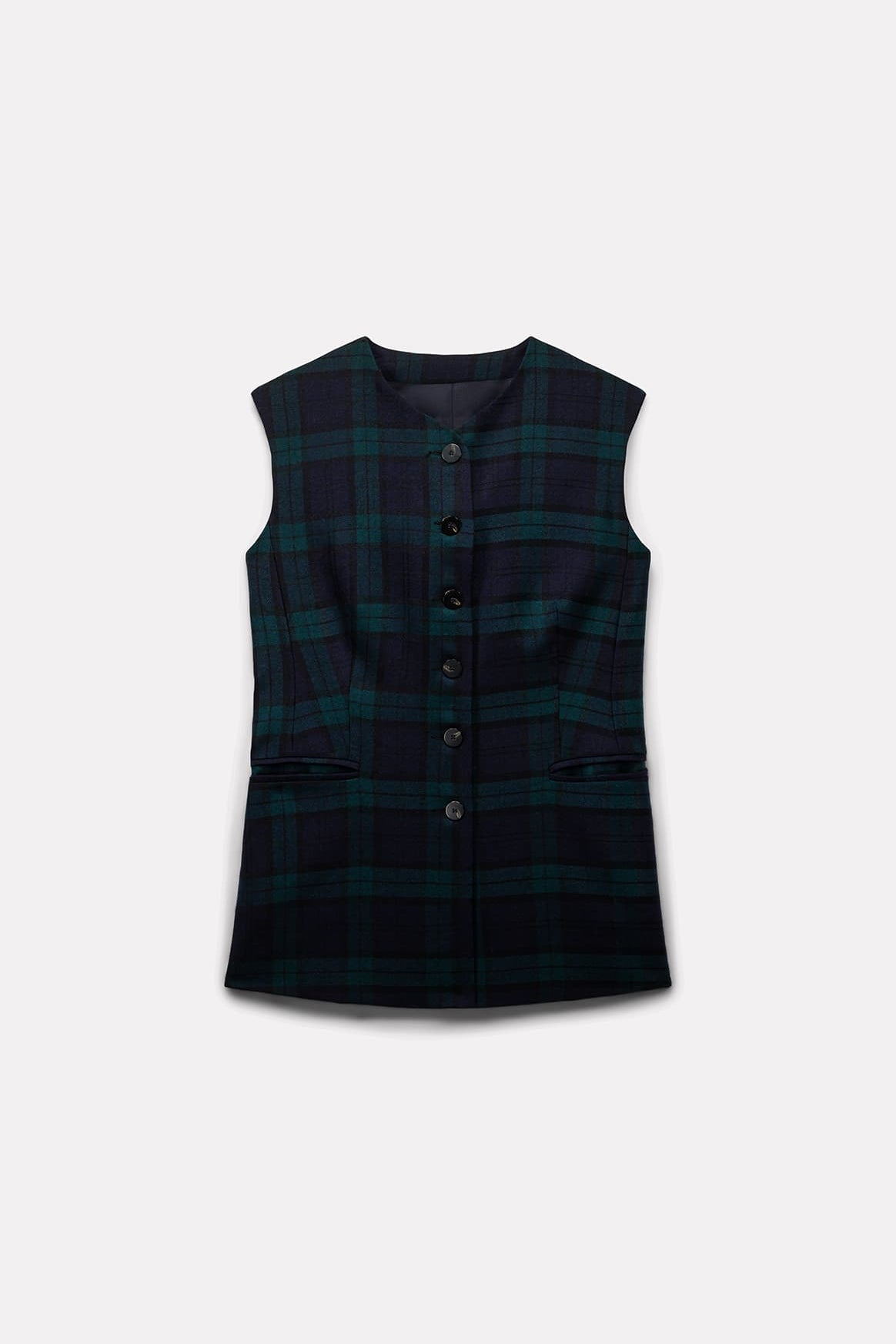 TOP SANS MANCHES STELLA EN LAINE TARTAN - ROSEANNA