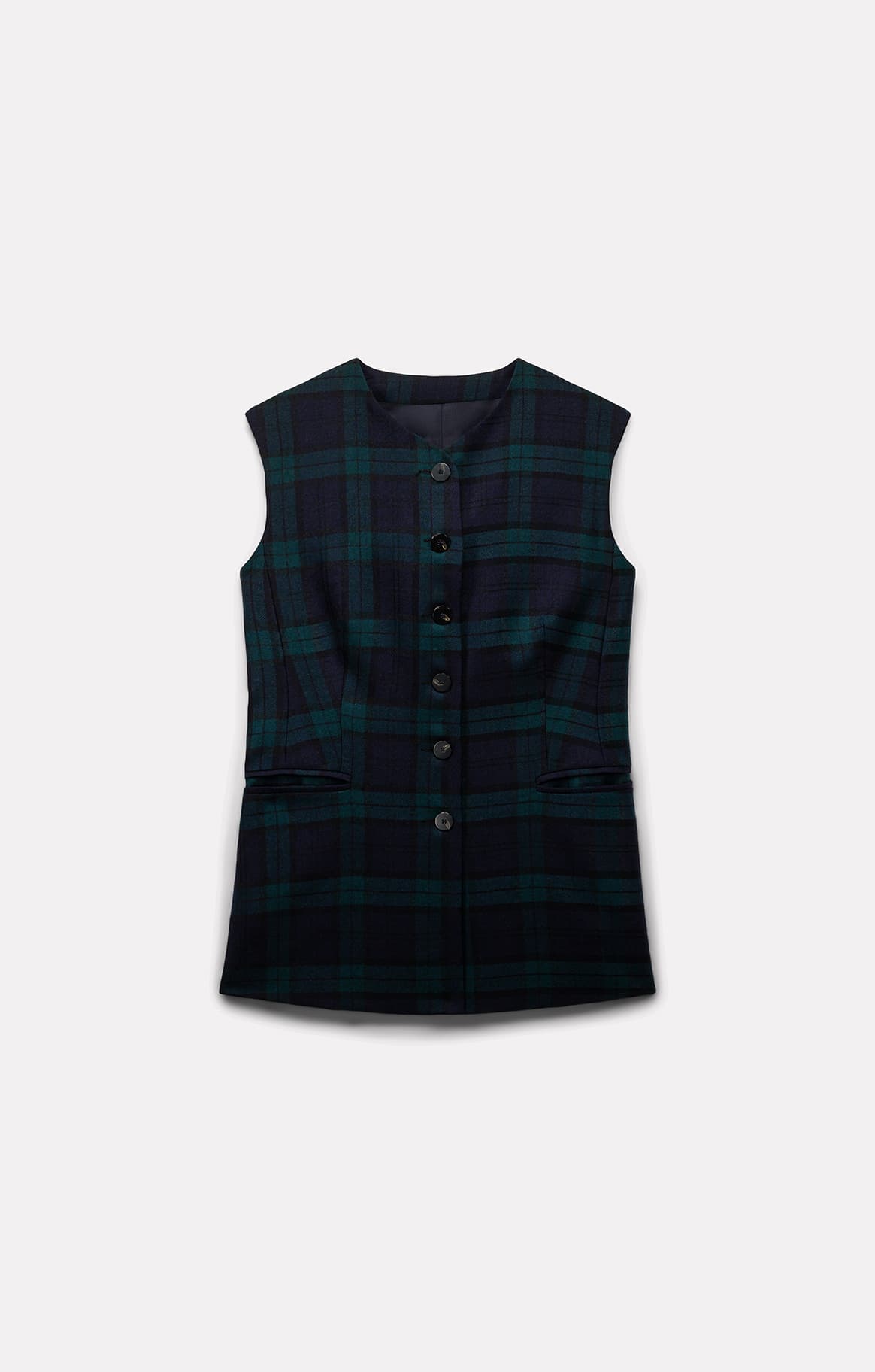 TOP SANS MANCHES STELLA EN LAINE TARTAN - ROSEANNA