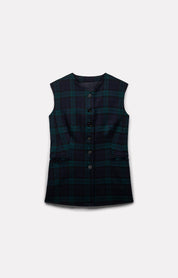 TOP SANS MANCHES STELLA EN LAINE TARTAN - ROSEANNA