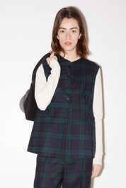 TOP SANS MANCHES STELLA EN LAINE TARTAN - ROSEANNA