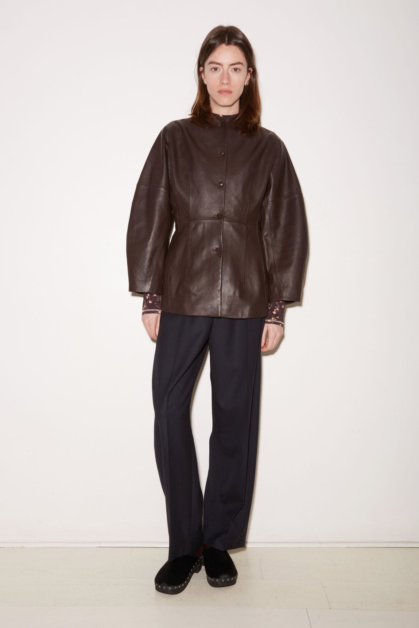 VESTE AJUSTÉE CHARLIE EN CUIR COOKIE - ROSEANNA