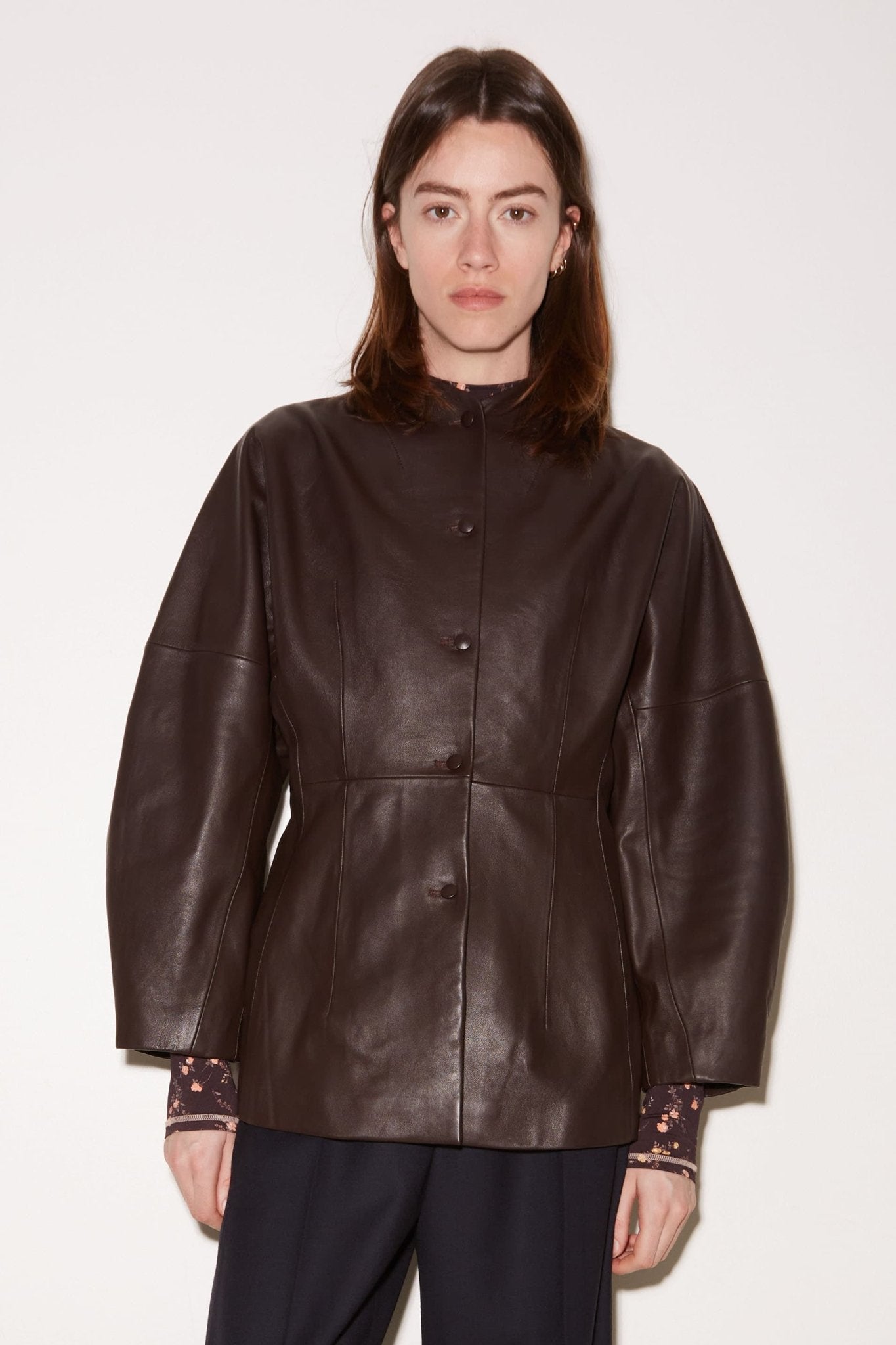 VESTE AJUSTÉE CHARLIE EN CUIR COOKIE - ROSEANNA