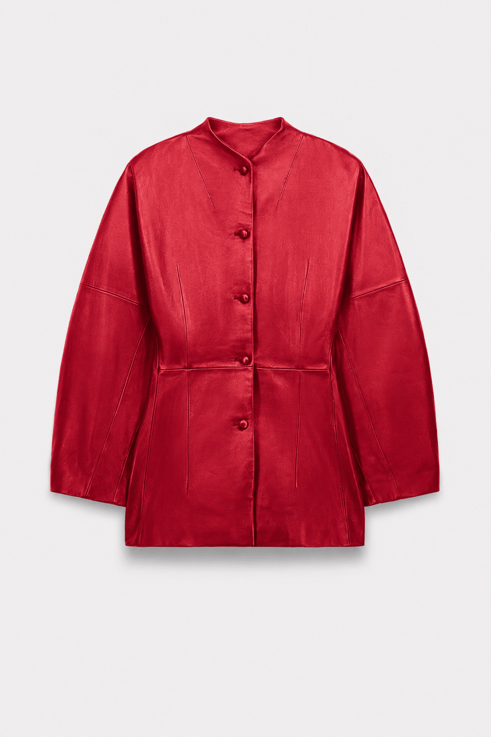 VESTE AJUSTÉE CHARLIE EN CUIR LIPSTICK - ROSEANNA
