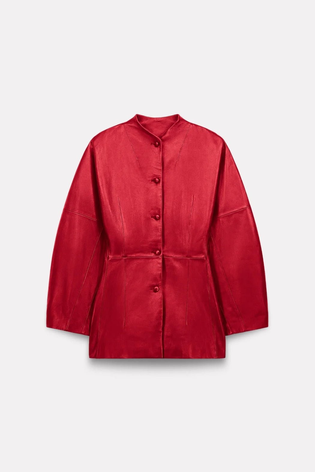 VESTE AJUSTÉE CHARLIE EN CUIR LIPSTICK - ROSEANNA