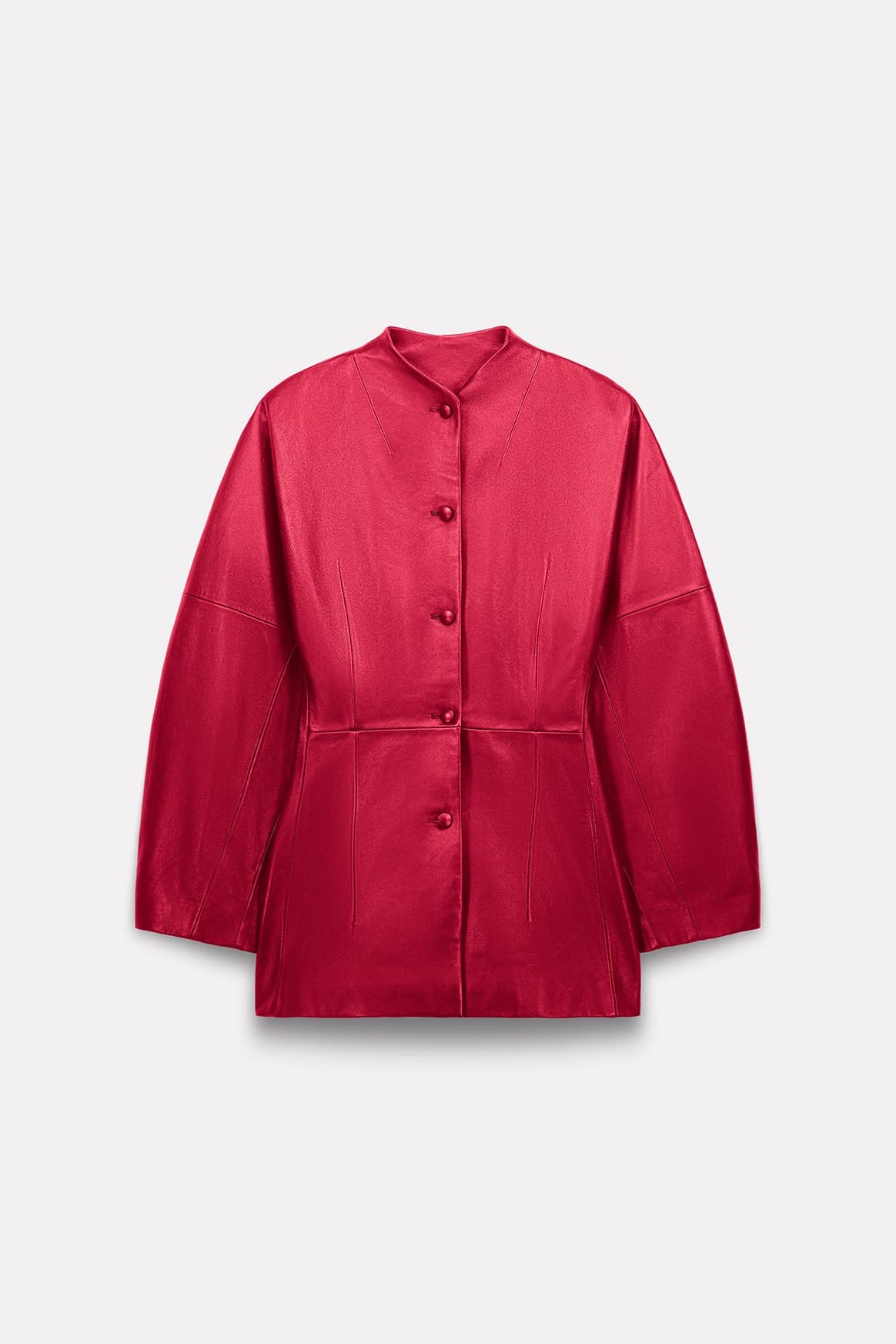 VESTE AJUSTÉE CHARLIE EN CUIR LIPSTICK - ROSEANNA