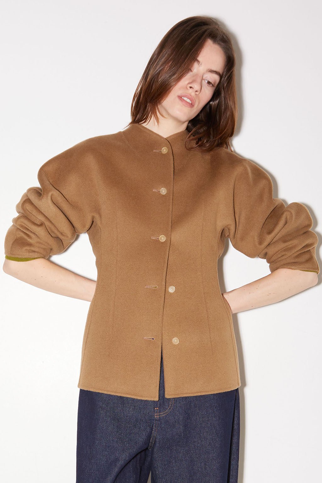 VESTE CHARLIE AJUSTÉE EN LAINE BEIGE - ROSEANNA
