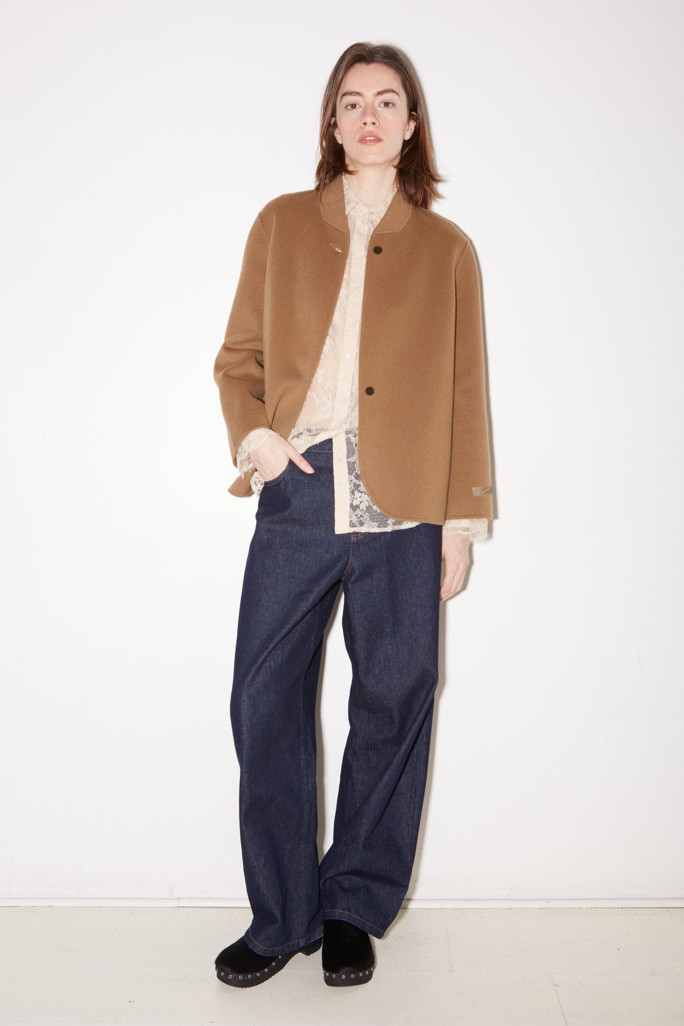 VESTE KAIA OVERSIZE EN LAINE BEIGE - ROSEANNA